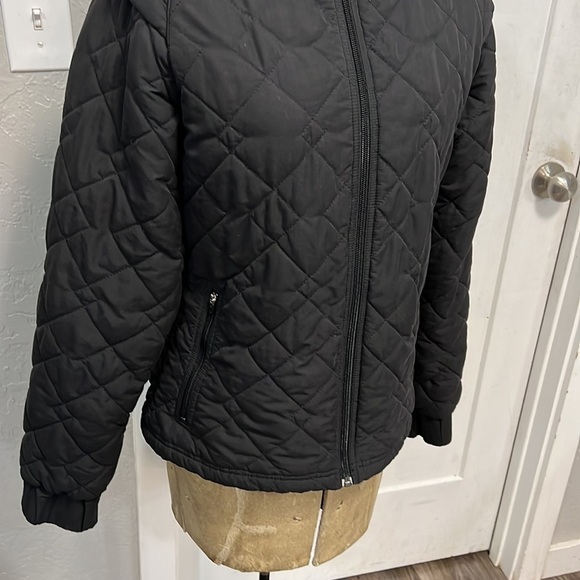 ADIDAS BLACK QUILTED ZIP UP JACKET MEDIUM - Picture 6 of 17